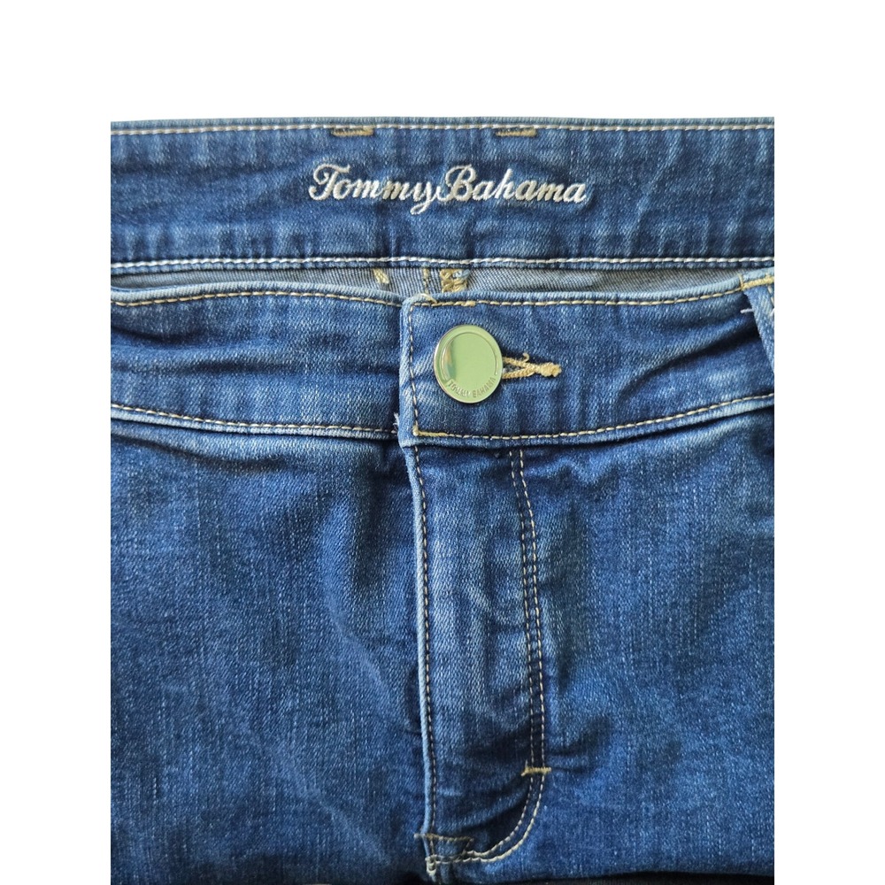 Tommy Bahama Boracay Indigo Boardwalk Womens 10 Denim Shorts Blue Stretch 15"